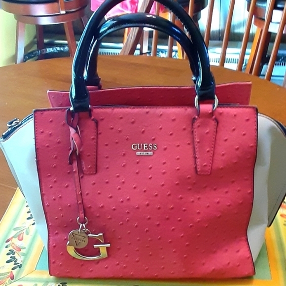 Guess Handbags - Guess Pink & White leather  shoulder bag